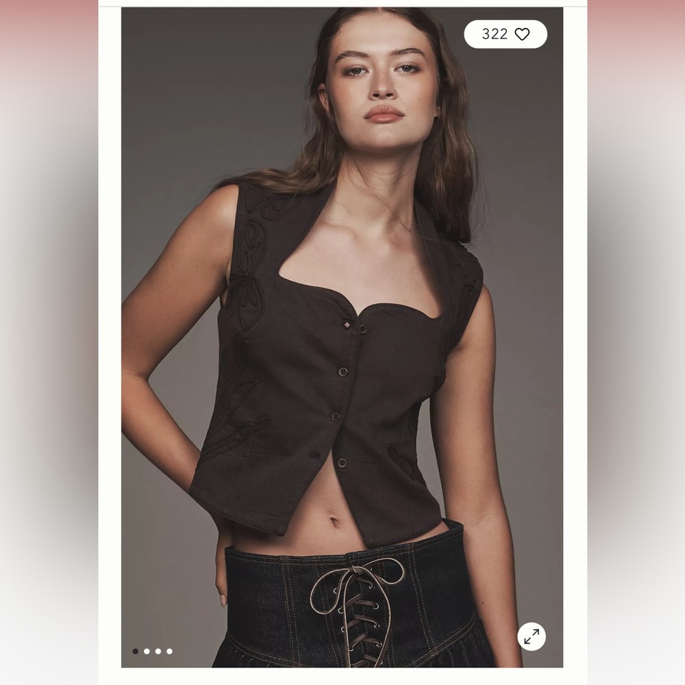 BY ANTHROPOLOGIE SCULPTED VEST TOP